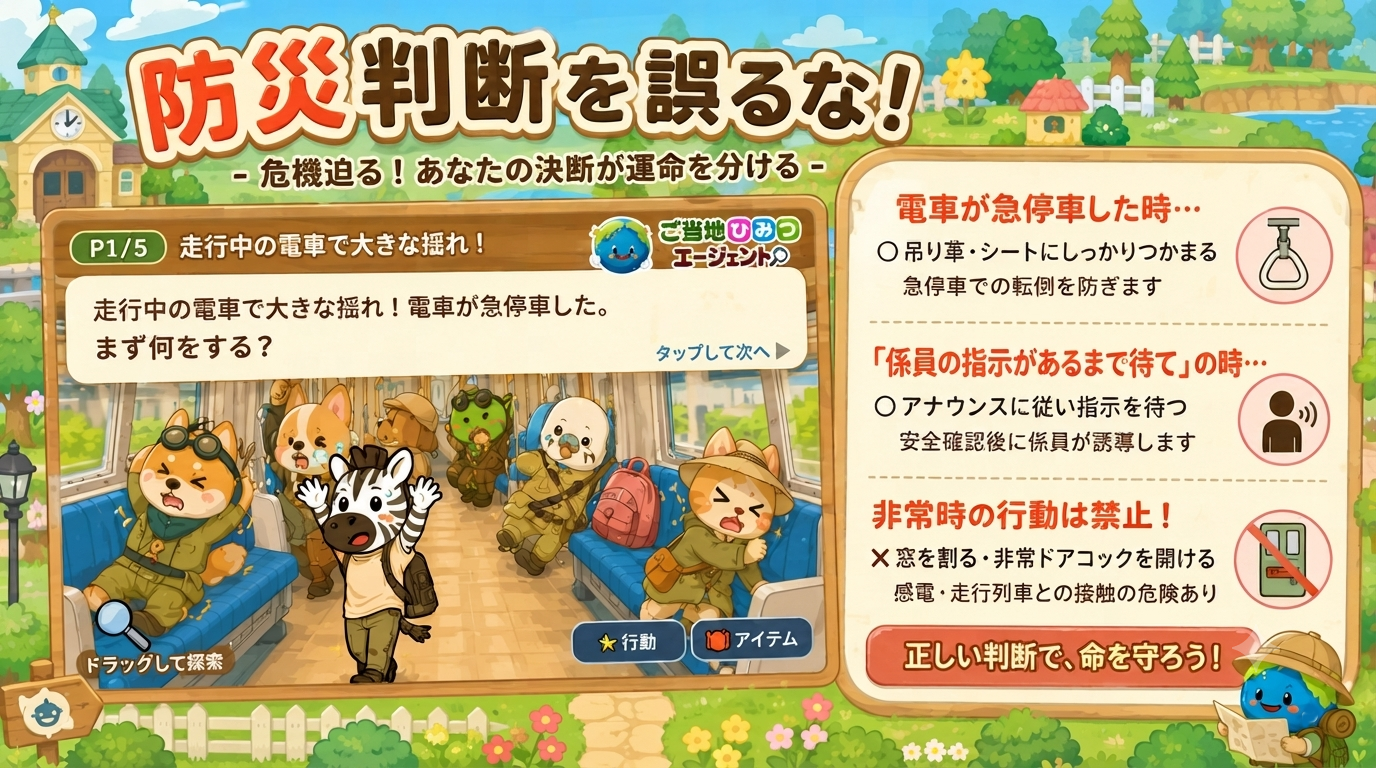 防災判断を誤るな！ ゲーム画面
